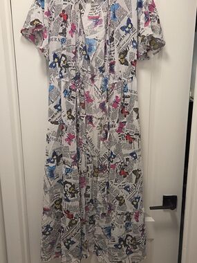 Live 4 Truth Newspaper & Butterfly Print Swimsuit Coverup 2XL